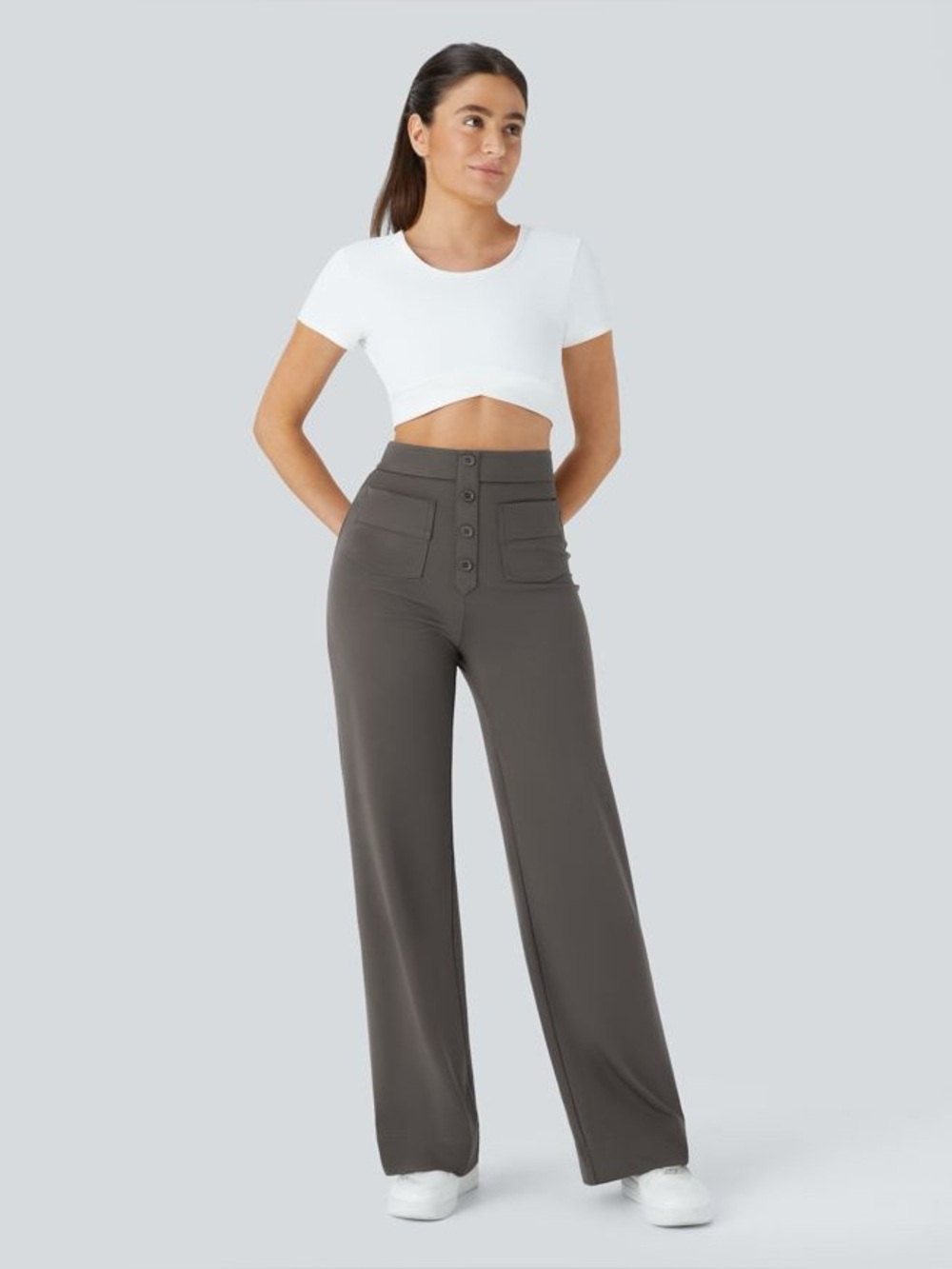 HALARA DayStretch High Waisted Pockets Straight
Leg Casual Pants - Picture 10 of 13